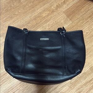 Dana Buchman Black Leather Tote Bag